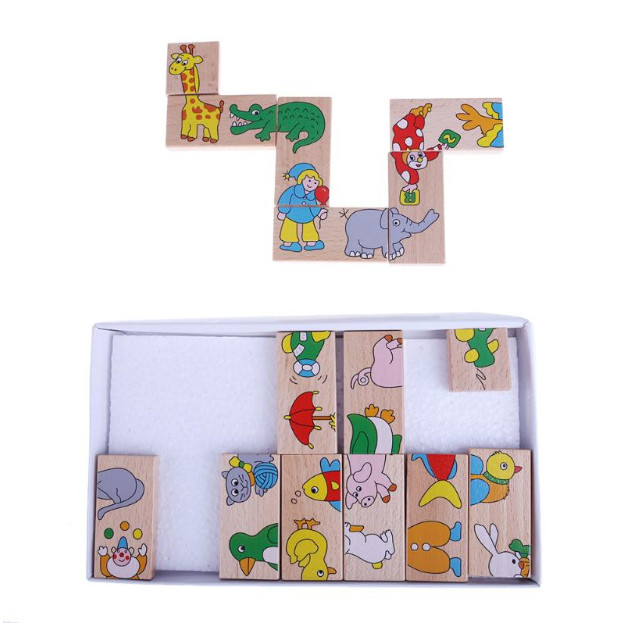 Dřevěné domino s obrázky III pro děti