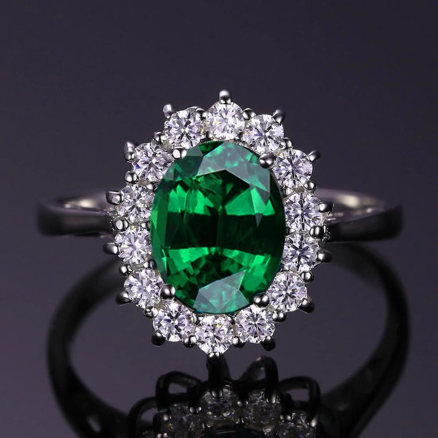 Sada šperků v barvě smaragd ovál