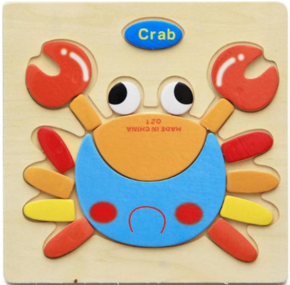 3D dřevěné dětské puzzle - krab