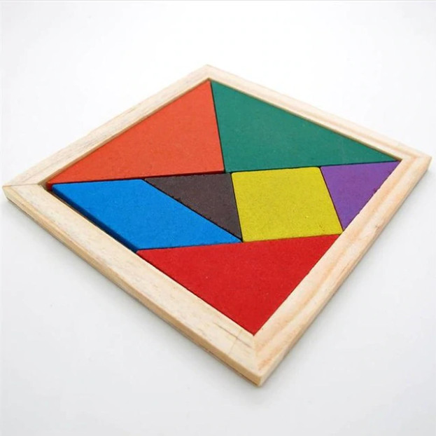 Dřevěné geometrické puzzle pro děti