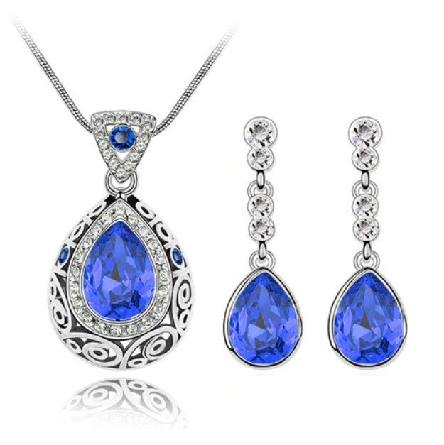 Sada šperků s kameny etno - tmavě modrá