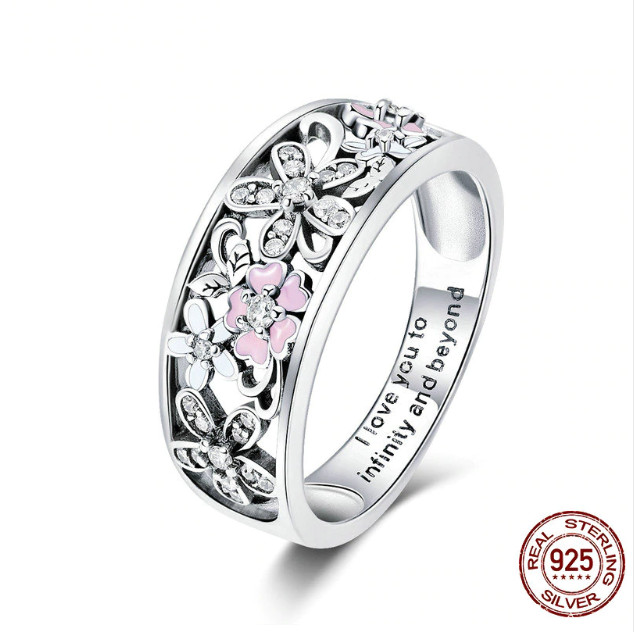 Prsten s růžovým kvítkem II