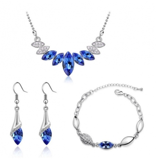 Sada šperků s kameny různých barev - tmavě modrá