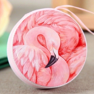 Kulatá peněženka pro dívky s plameňákem Flamingo1